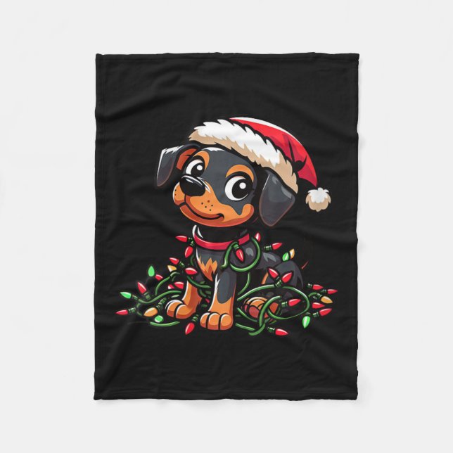 Manta Polar Ministra de mujeres Navidades de Pinscher iluminan (Anverso)