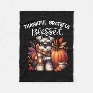 Manta Polar Ministra Schnauzer Perro Calabaza Spice Happy Fall