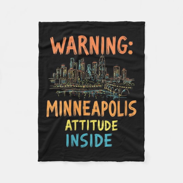 Manta Polar Minneapolis Minnesota Noche Skyline V (Anverso)