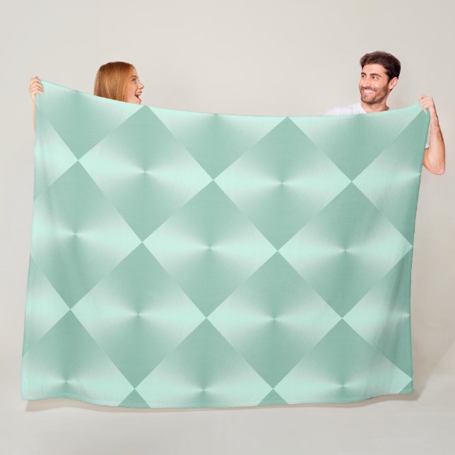 Manta Polar Mint Green Fleece Blanket (In situ)
