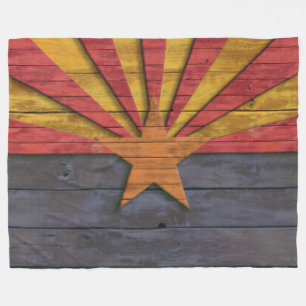Manta Polar Mirada de madera apenada bandera de Arizona del