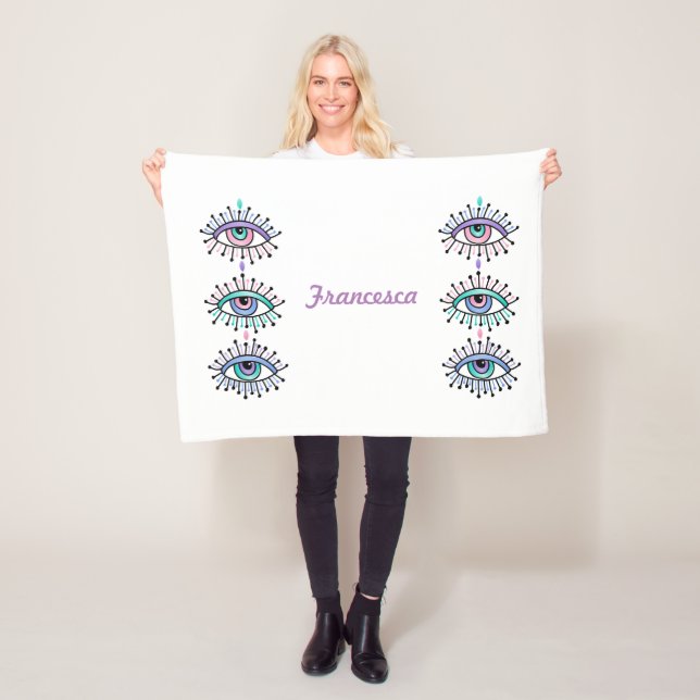 Manta Polar Mirando espiritualmente místico blanco (In situ)