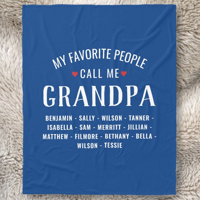 Manta Polar Mis favoritos me llaman abuelo o nombre personaliz (Subido por el creador)