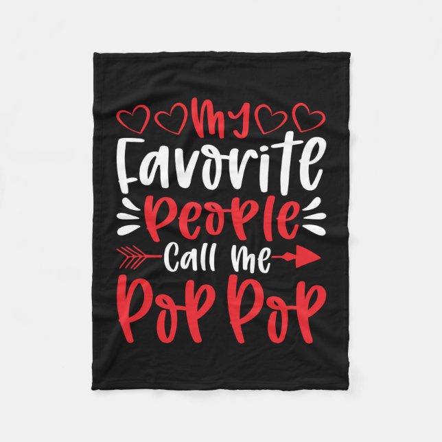 Manta Polar Mis Favoritos Me Llaman Poppop (Anverso)