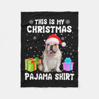 Manta Polar Mis Navidades Perro Bulldog Inglés Perro Pajama Pu