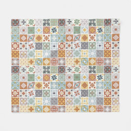 Manta Polar Mis raíces - azulejos mediterráneos