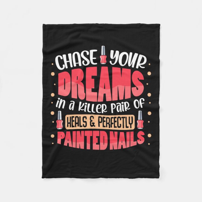 Manta Polar Mis sueños pintados con uñas (Anverso)