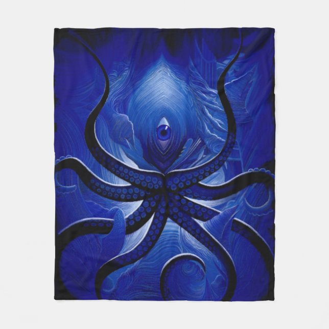 Manta Polar "Mística azul Octopus Blanket** (Anverso)