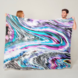 Manta Polar Misto de gradiente e chuviscado, ciano y rosa