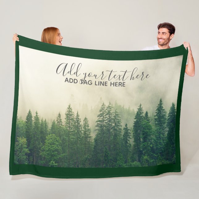 Manta Polar Misty Pine Forest Trees Personalizado Keepsake (In situ)