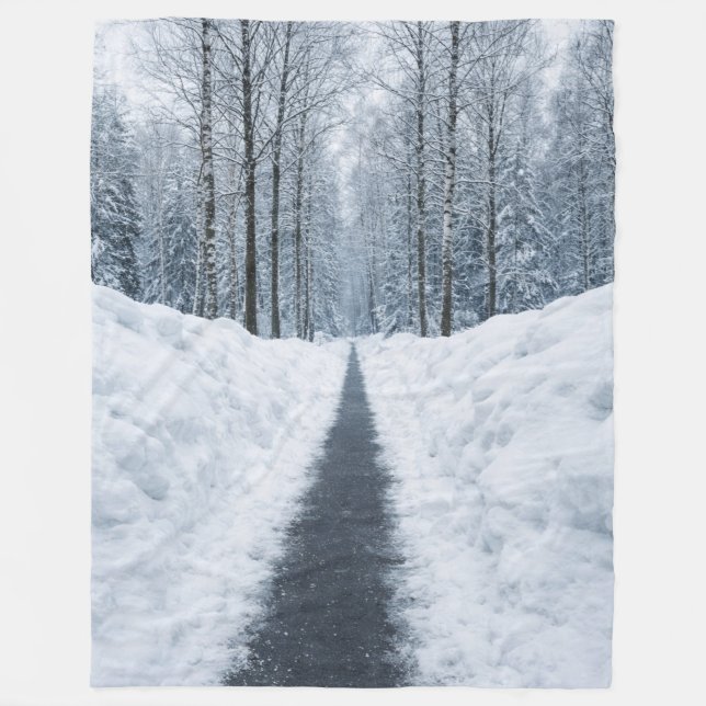 Manta Polar Misty Winter Forest Path Winter Landscape (Anverso)