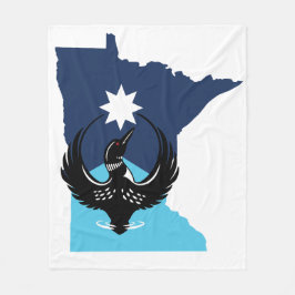 Manta Polar MN Loon Rising - bandera del estado de MN