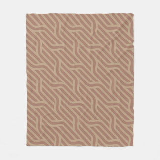 Manta Polar Mocha Mousse Brown Buffed Beige Wavy Line Patrón