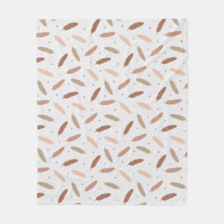 Manta Polar Mocha Mousse Feathers Fleece Blanket
