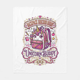 Manta Polar Mochila de Unicornio Amigo Unicornio Diseño de Mer