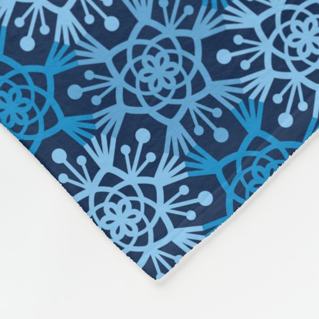 Manta Polar Mod Blizzard Blue Snowflake Fleece Blanket (Esquina)