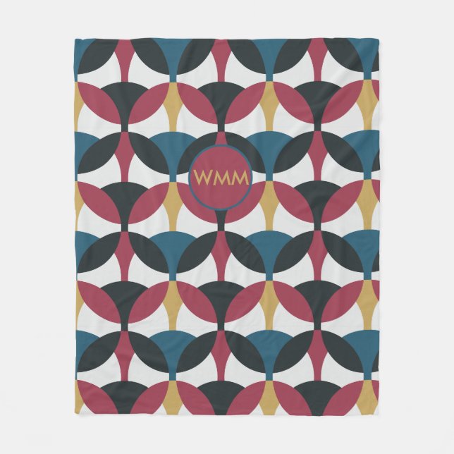 Manta Polar Mod Pattern Fleece Blanet con monograma (Anverso)