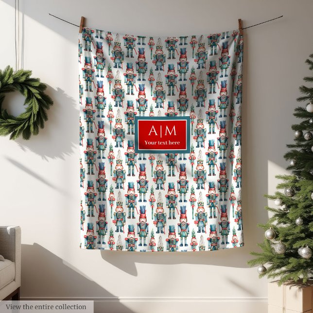 Manta Polar Moda acuarela nutcracker feliz regalo de Navidad (Chic watercolor nutcracker merry Christmas gift throw)