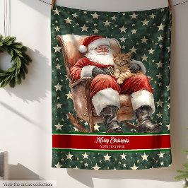 Manta Polar Moda acuarela Santa Claus lanzada por la familia