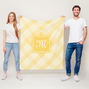Manta Polar Moda Amarillo Tapado Con Monograma Diagonal Modern