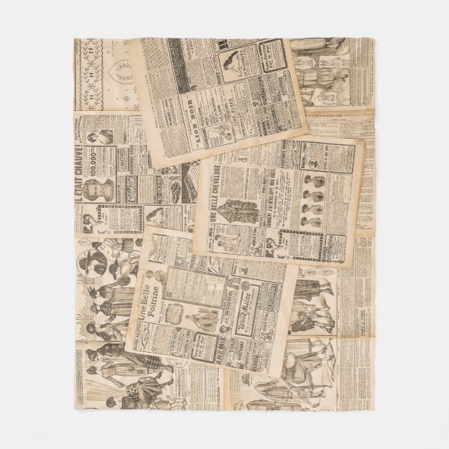 Manta Polar Moda antigua: Páginas publicitarias de periódicos (Anverso)