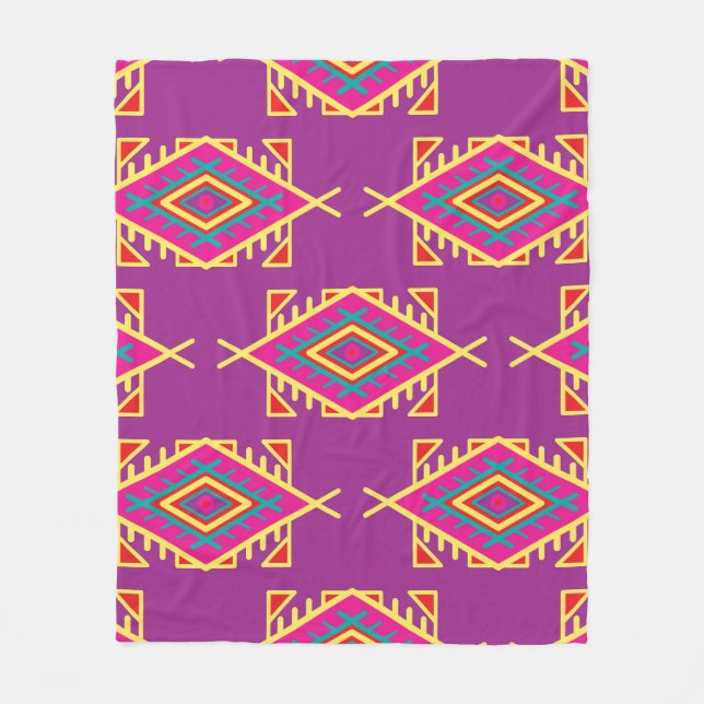 Manta Polar Moda Boho: Ornamento étnico sin foco (Anverso)