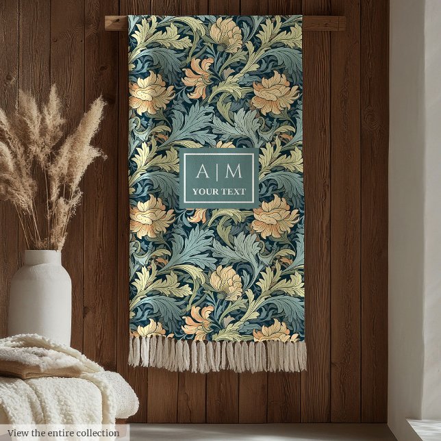 Manta Polar Moda de estilo Art Nouveau inspirada en Morris (Stylish Chic Morris inspired art nouveau heritage Fleece Blanket)