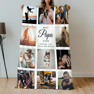 Manta Polar Moda de familia de Collages de fotos Best Papa eve