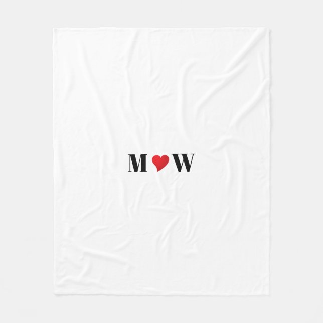 Manta Polar Moda de la pareja de personalizados de corazón roj (Anverso)