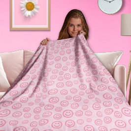 Manta Polar Moda de moda de Preppy Smile Face Blanket