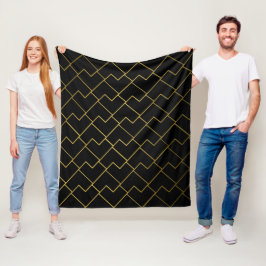 Manta Polar Moda de moda Geometric Golden Black