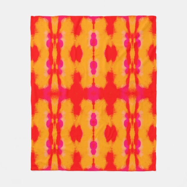 Manta Polar Moda del Boho Rojo. Alfombra persa. Capa de acuare (Anverso)