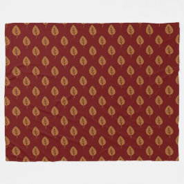 Manta Polar Moda Dorado Burgundy Leaf Rojo Boho Throw Blanket