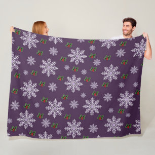 Manta Polar Moda linda Patrón de Navidades modernos de copos d