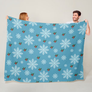 Manta Polar Moda linda Patrón de Navidades modernos de copos d