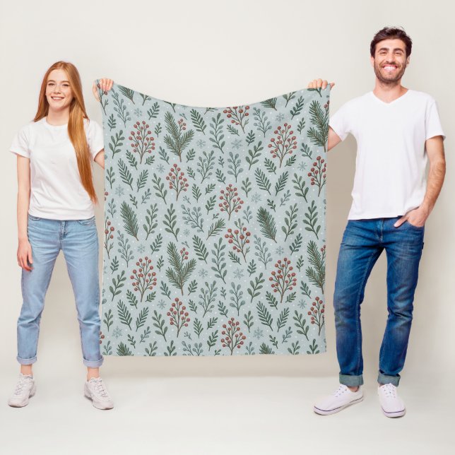 Manta Polar Moda Patrón de flor de fresa botánica (In situ)