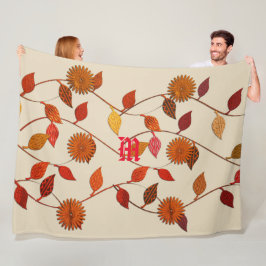 Manta Polar Moda Pekín Flores De Hojas Florales