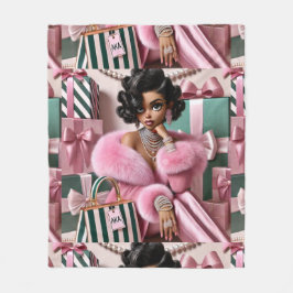 Manta Polar Moda Rosa Y Verde