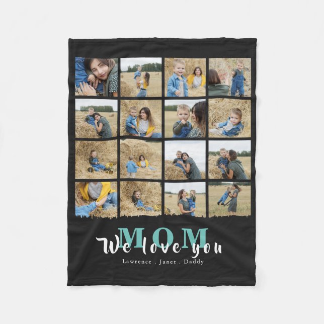 Manta Polar Moda Te Queremos Mamá Día de la Madre 16 Collage d (Anverso)