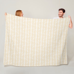 Manta Polar Moda Vainilla Blanca Amarillo Resumen Arte Chevron