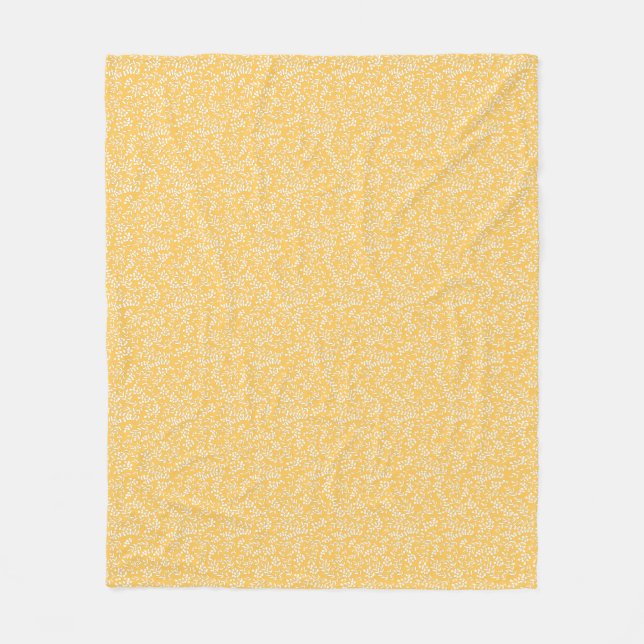 Manta Polar Modalidad floral simple de granjas en amarillo (Anverso)