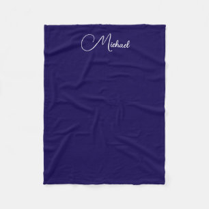Manta Polar Modalidad Nombre manuscrito Pequeño Elegante Azul