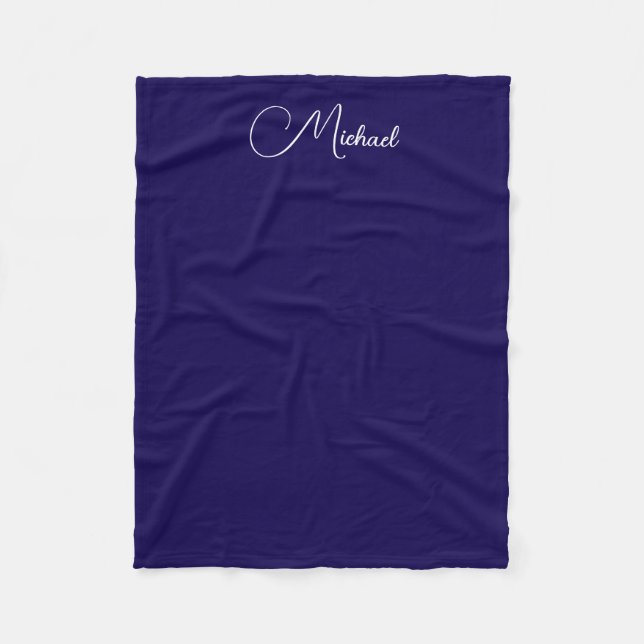 Manta Polar Modalidad Nombre manuscrito Pequeño Elegante Azul  (Anverso)