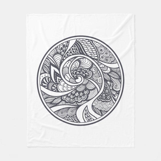 Manta Polar Modelo abstracto en estilo del Zen-Doodle (Anverso)