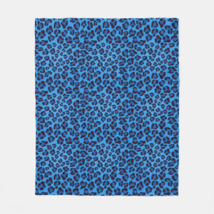 Manta Polar modelo azul de la textura del leopardo