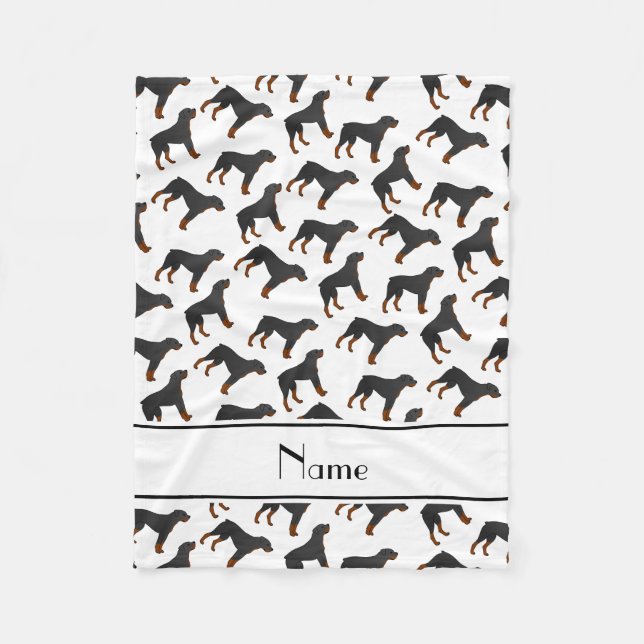 Manta Polar Modelo blanco conocido personalizado del perro del (Anverso)