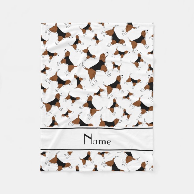 Manta Polar Modelo blanco conocido personalizado del perro del (Anverso)