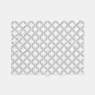 Manta Polar Modelo blanco gris claro elegante del enrejado