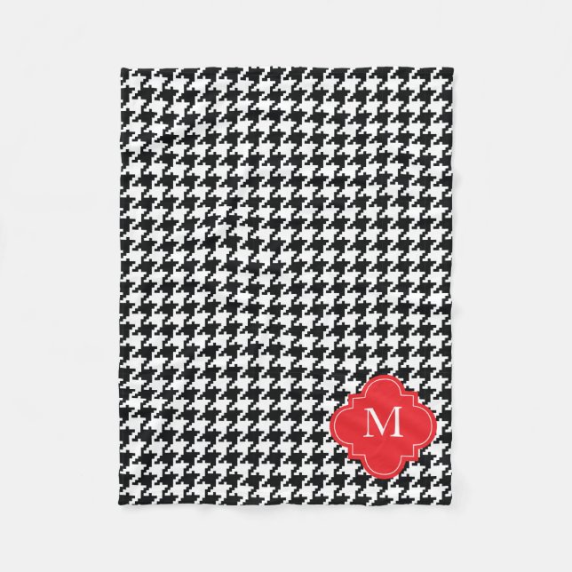 Manta Polar Modelo blanco negro rojo personalizado de (Anverso)