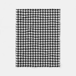 Manta Polar Modelo blanco y negro clásico de Houndstooth
